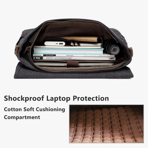 🆕 Vaschy Laptop Bag, NWT, Grey/Brown, Trendy - Picture 2 of 15